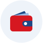 A red and blue wallet.