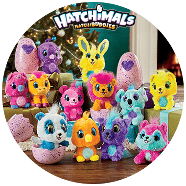 14 different Kids' toy Hatchimals brand HatchiBuddies in various colors, two still in the egg stage.
